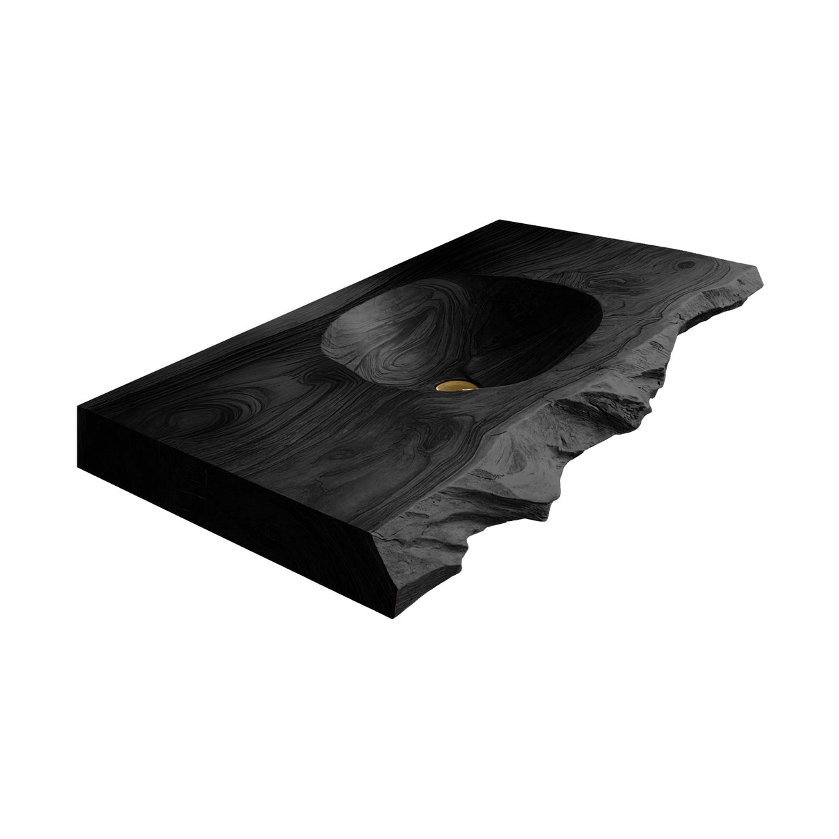 Elowen Live-Edge Wood Floating Bathroom Vanity with Integrated Sink Black - Timberustic Floating Bathroom Vanity with Integrated Sink