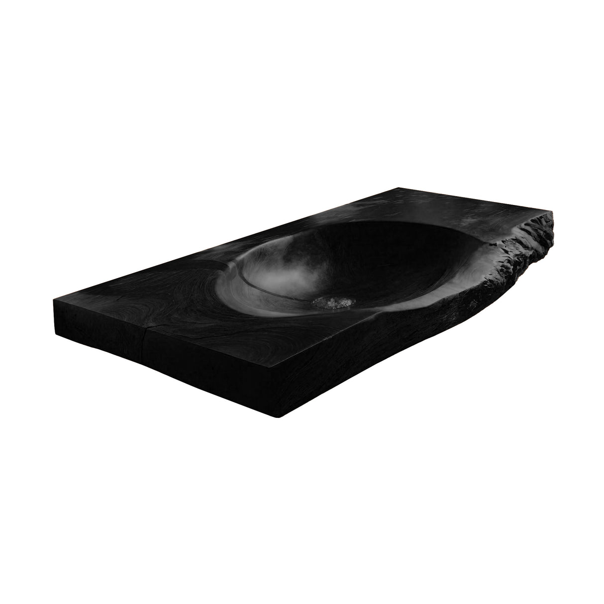 Elowen Live Edge Solid Wood Floating Bathroom Vanity with Integrated Sink Black - Timberustic Floating Bathroom Vanity with Integrated Sink