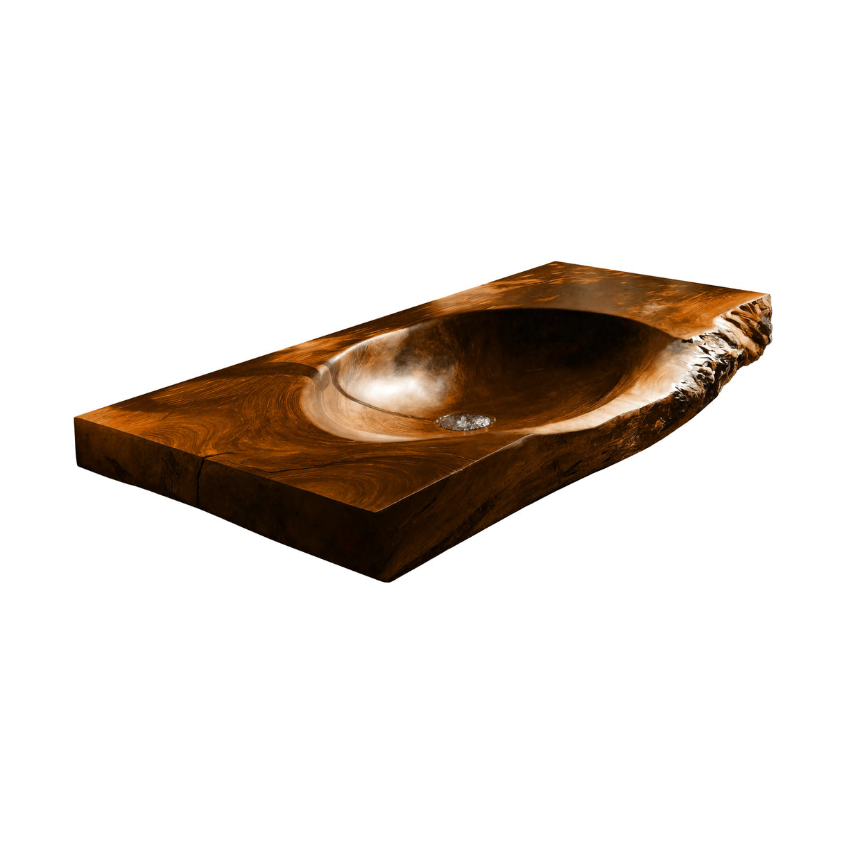 Elowen Live Edge Solid Wood Floating Bathroom Vanity with Integrated Sink Brown - Timberustic Floating Bathroom Vanity with Integrated Sink