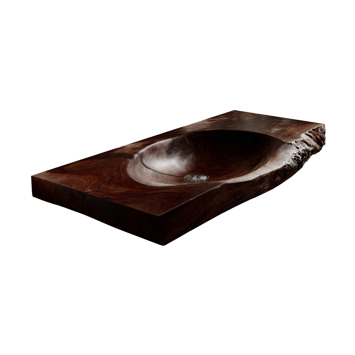 Elowen Live Edge Solid Wood Floating Bathroom Vanity with Integrated Sink Dark Walnut - Timberustic Floating Bathroom Vanity with Integrated Sink