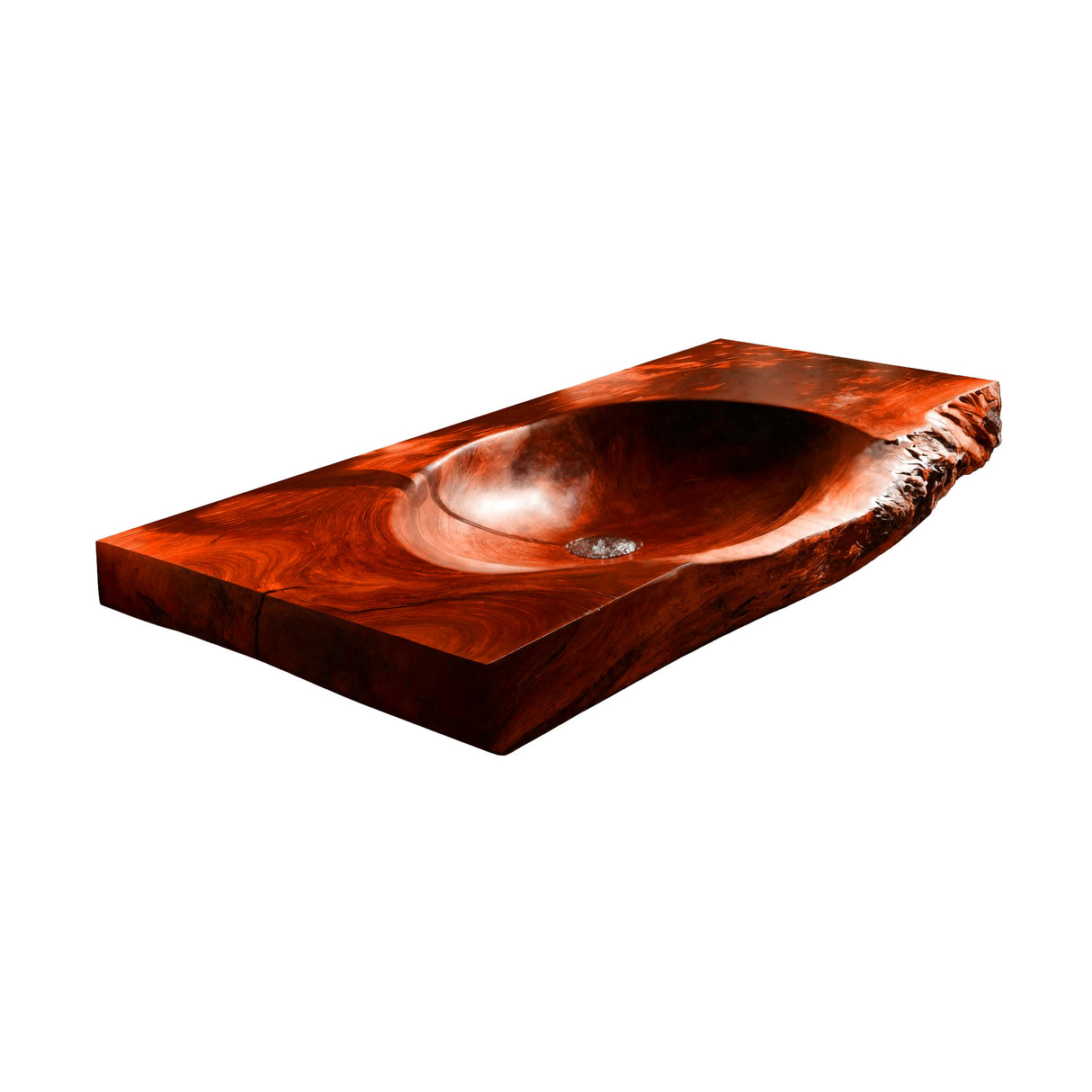 Elowen Live Edge Solid Wood Floating Bathroom Vanity with Integrated Sink Mahogany - Timberustic Floating Bathroom Vanity with Integrated Sink