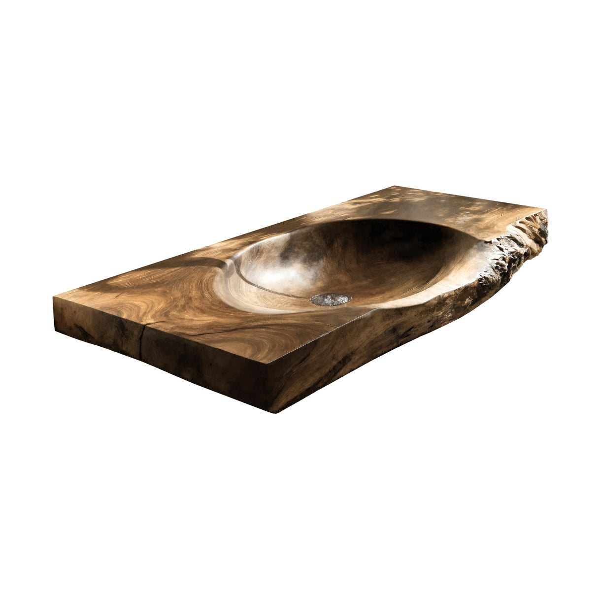 Elowen Live Edge Solid Wood Floating Bathroom Vanity with Integrated Sink Natural Oak - Timberustic Floating Bathroom Vanity with Integrated Sink
