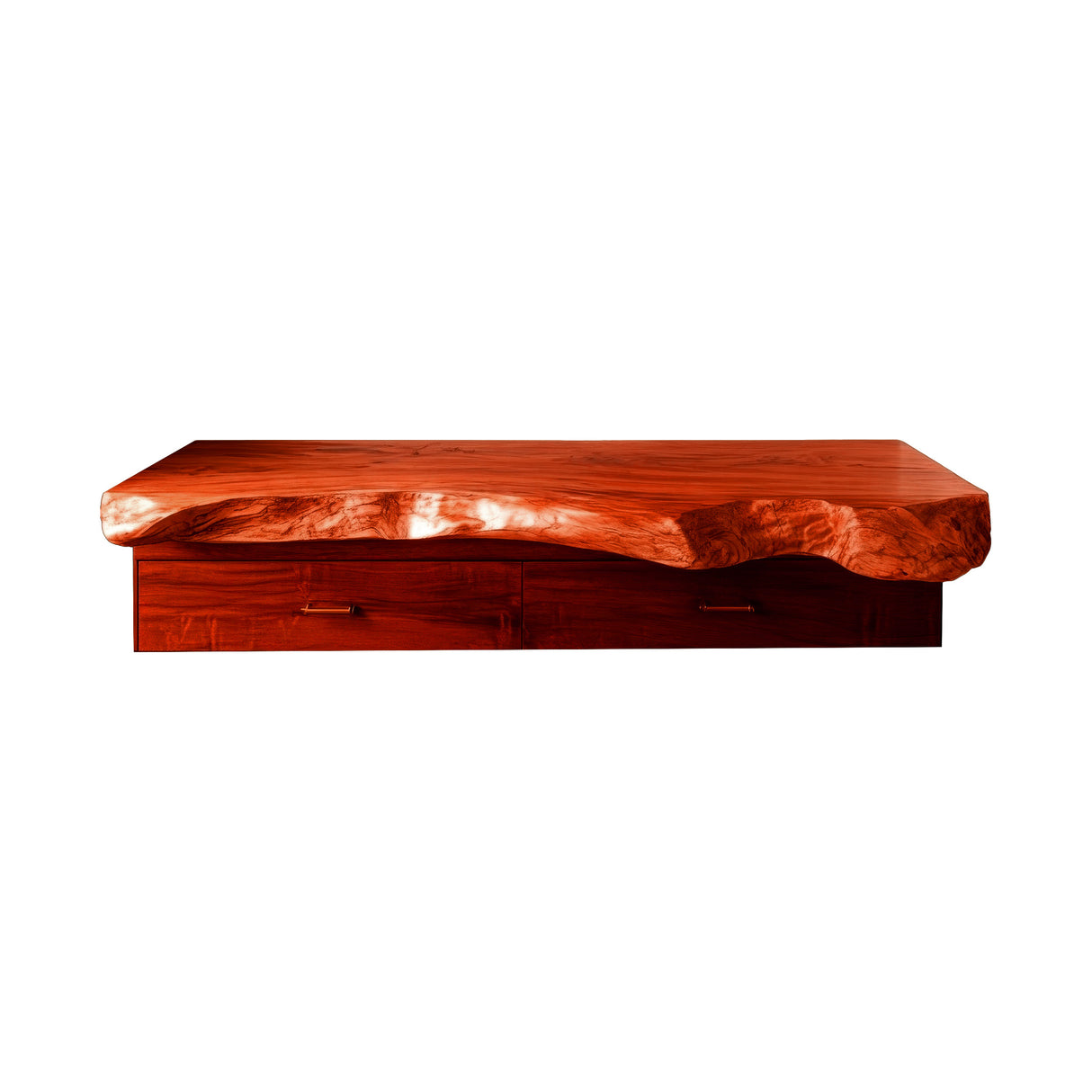 Elowen Live Edge Solid Wood Floating Bathroom Vanity with Drawers Mahogany - Timberustic Floating Bathroom Vanity With Drawers