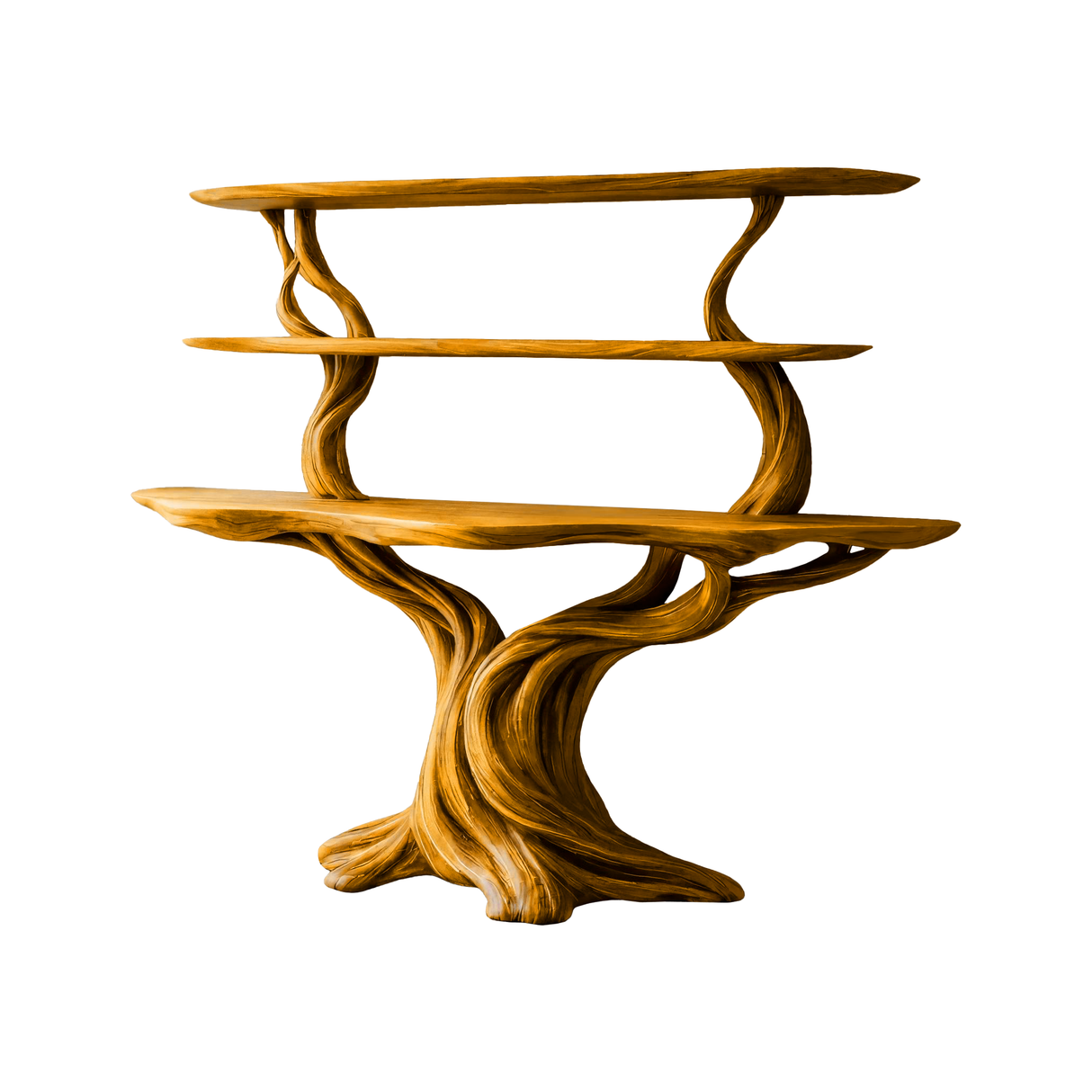 Elowen Sculpted Solid Wood Console Table with Shelves Teak - Timberustic Console Table with Shelves