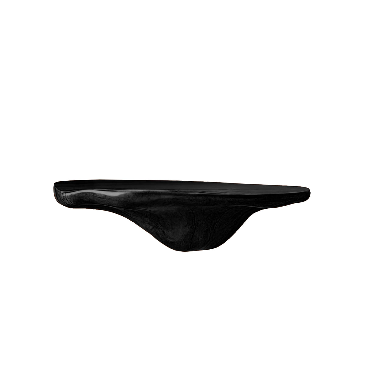 Elowen Sculpted Solid Wood Mushroom Floating Shelf Black - Timberustic Floating Shelf
