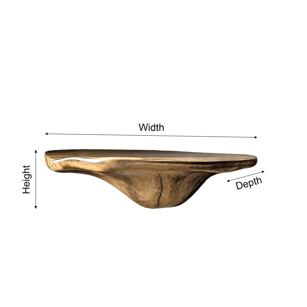 Elowen Sculpted Solid Wood Mushroom Floating Shelf - Timberustic Floating Shelf