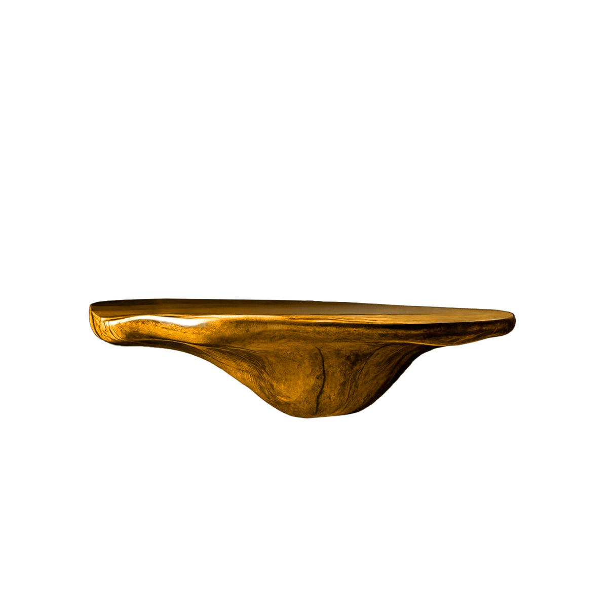 Elowen Sculpted Solid Wood Mushroom Floating Shelf Teak - Timberustic Floating Shelf