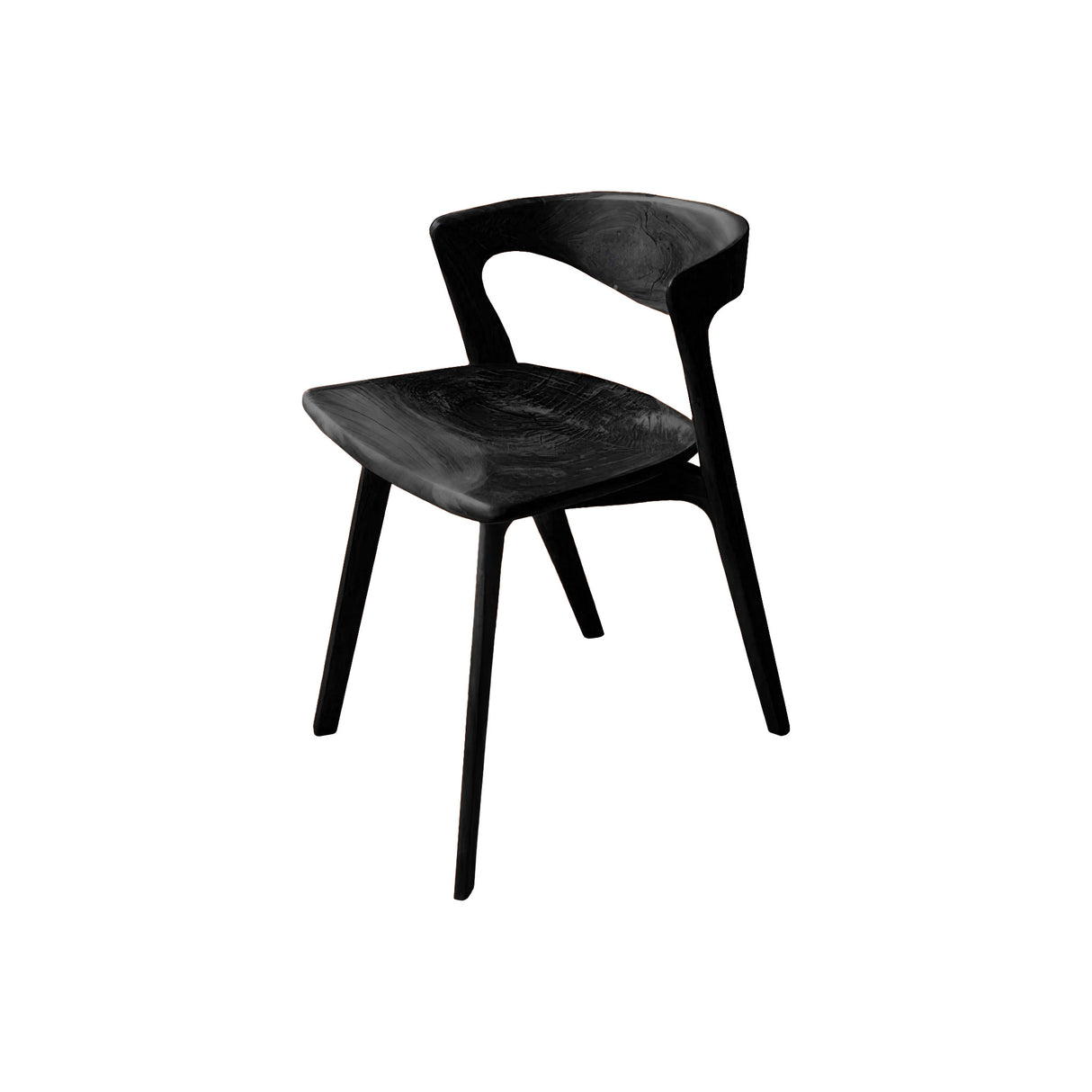 Elvarn Curve Solid Wood Dining Chair Black - Timberustic Dining Chair