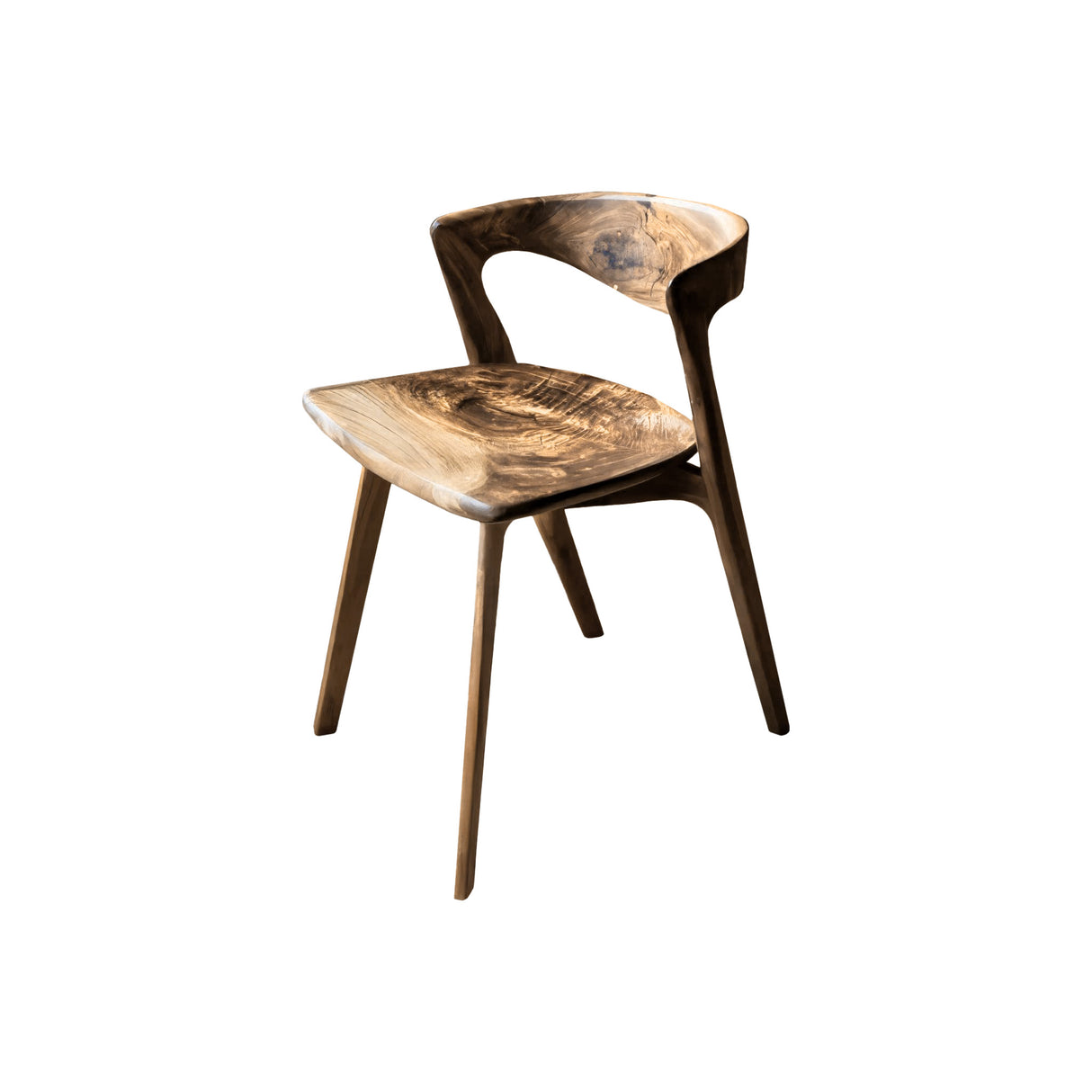 Elvarn Curve Solid Wood Dining Chair Natural Oak - Timberustic Dining Chair