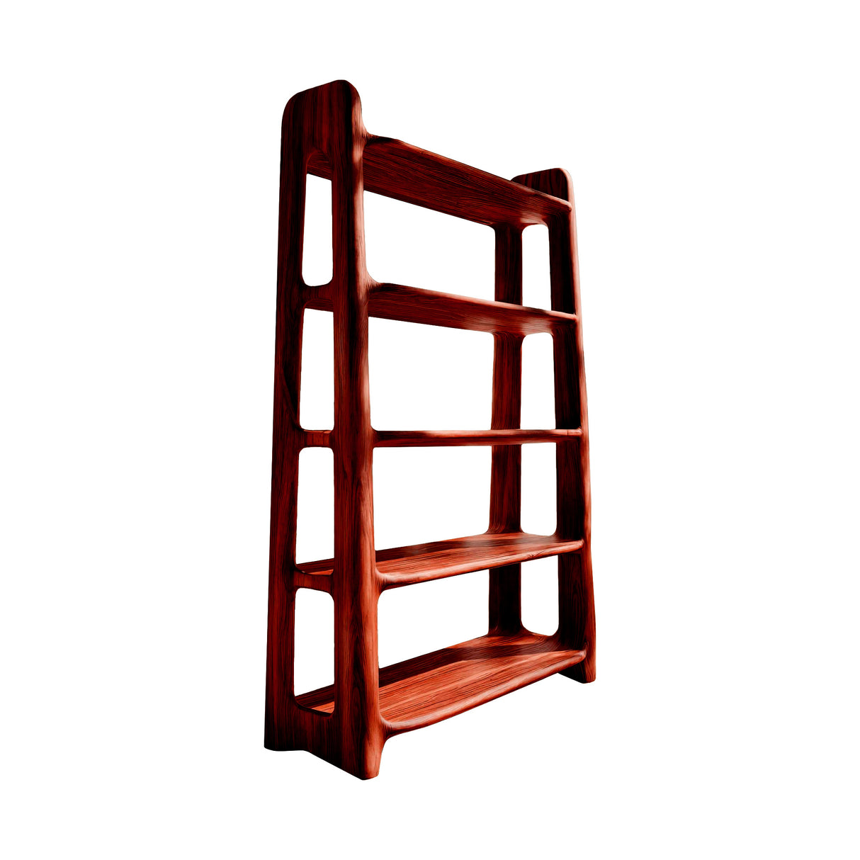Elvorn Curve Solid Wood Bookshelf Mahogany - Timberustic Bookshelf
