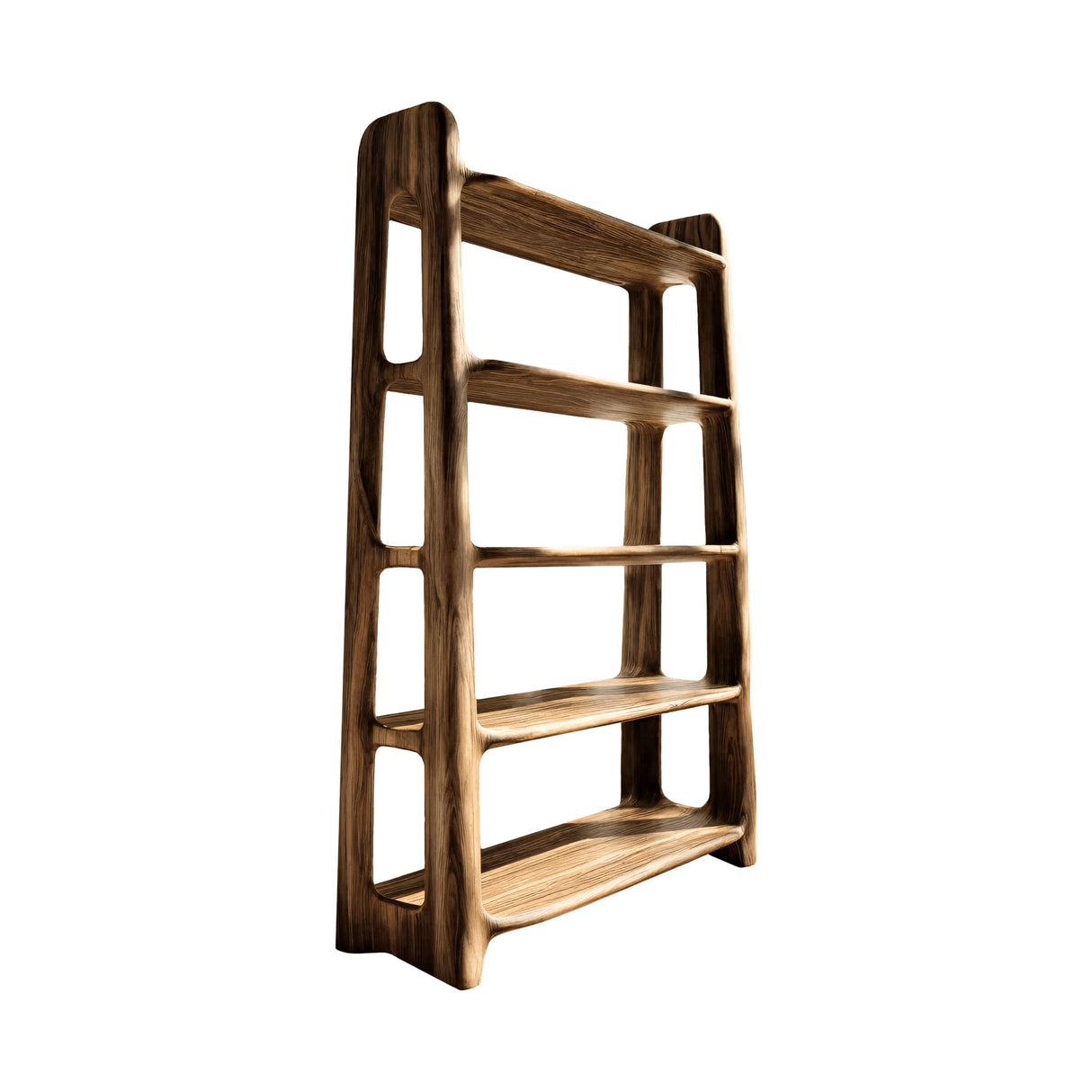Elvorn Curve Solid Wood Bookshelf Natural Oak - Timberustic Bookshelf