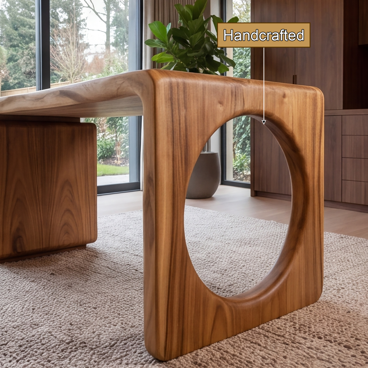 Elyndor Handcrafted Solid Wood Desk with Drawers - Timberustic Desk With Drawers