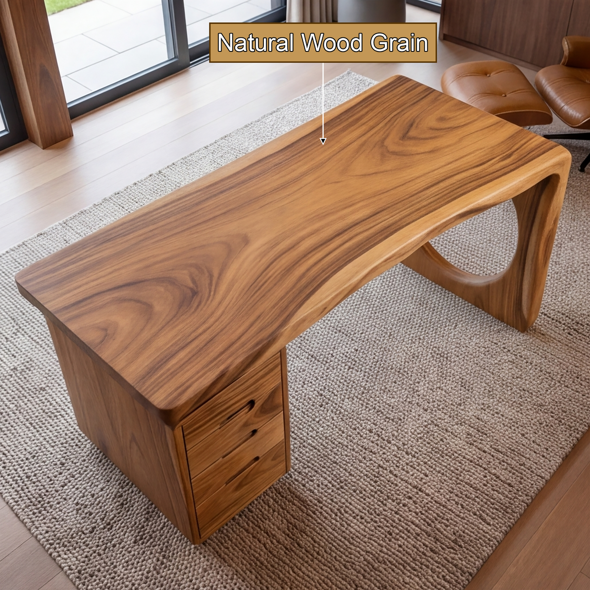 Elyndor Handcrafted Solid Wood Desk with Drawers - Timberustic Desk With Drawers