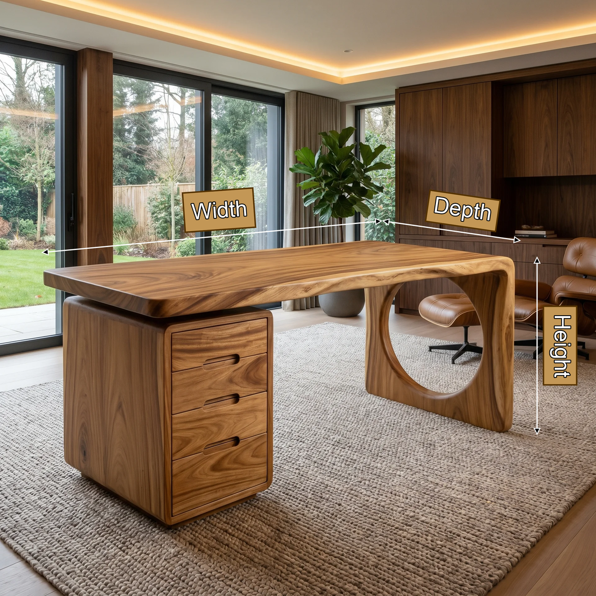 Elyndor Handcrafted Solid Wood Desk with Drawers - Timberustic Desk With Drawers
