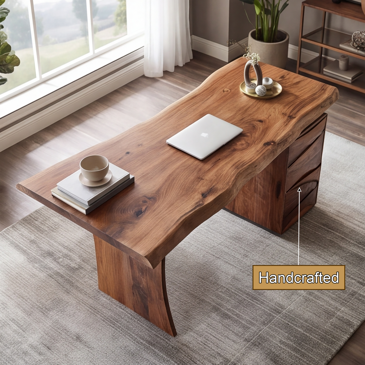 Elyndra Solid Wood Desk with Drawers - Timberustic Desk With Drawers
