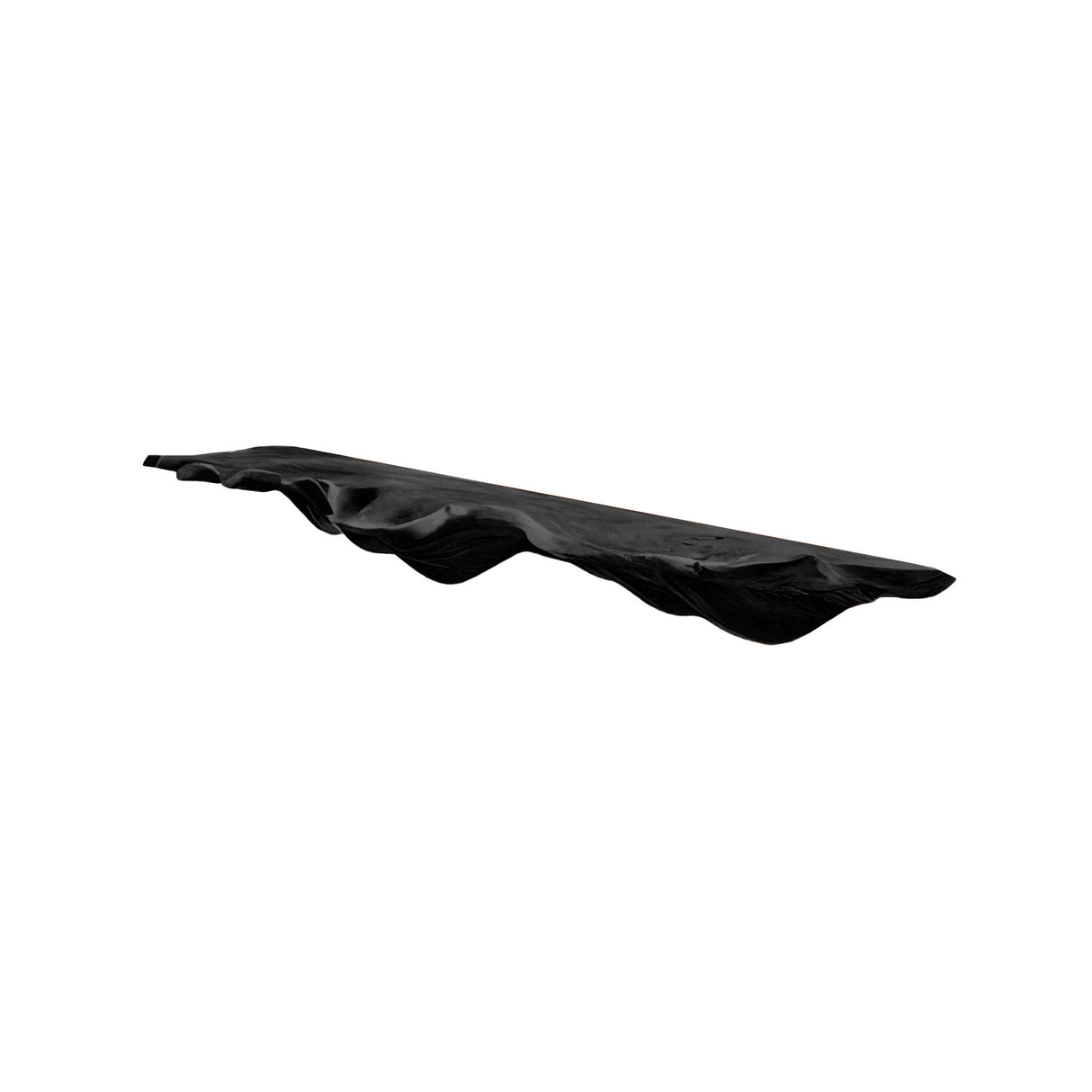 Elythra Sculpted Solid Wood Floating Shelf Black - Timberustic Floating Shelf