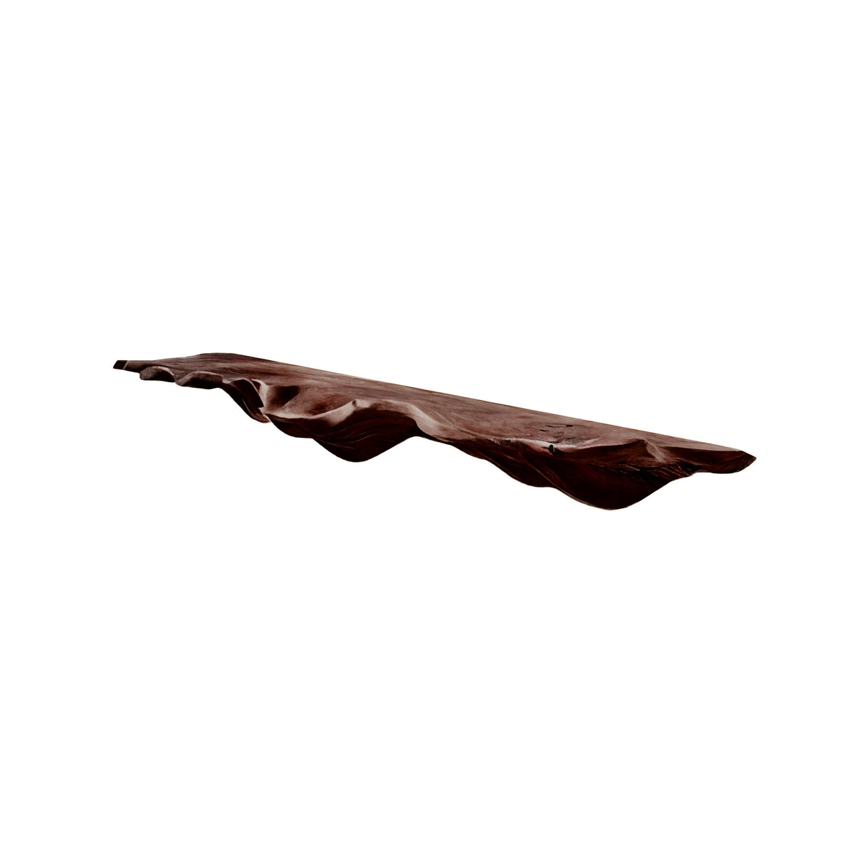 Elythra Sculpted Solid Wood Floating Shelf Dark Walnut - Timberustic Floating Shelf