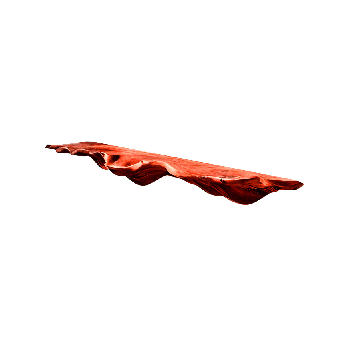 Elythra Sculpted Solid Wood Floating Shelf Mahogany - Timberustic Floating Shelf