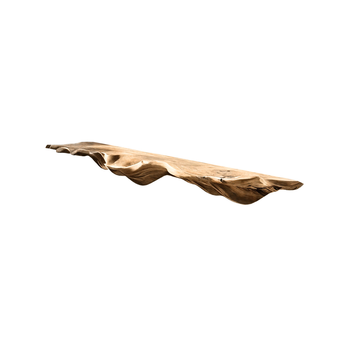 Elythra Sculpted Solid Wood Floating Shelf Natural Oak - Timberustic Floating Shelf