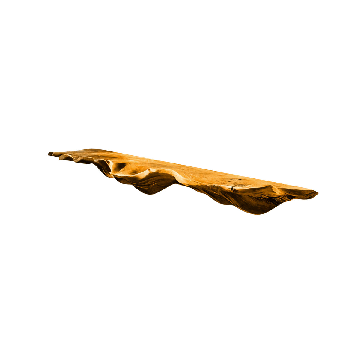 Elythra Sculpted Solid Wood Floating Shelf Teak - Timberustic Floating Shelf