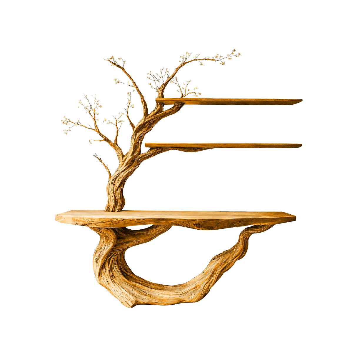Eryndel Live Edge Solid Wood Console Table with Shelves Teak - Timberustic Console Table with Shelves