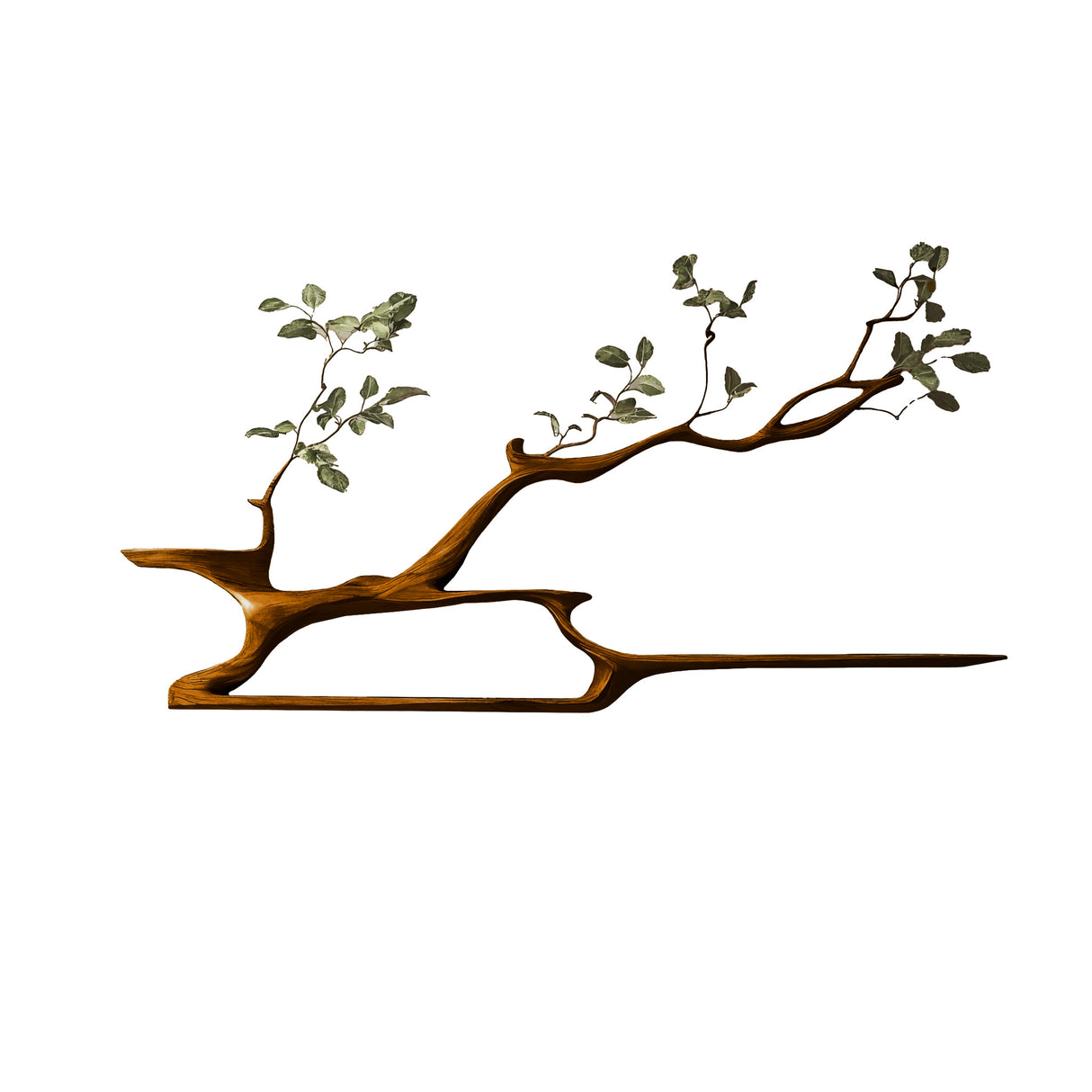 Eryndor Live Edge Solid Wood Tree-Inspired Wall Bookshelf Brown - Timberustic Tree Bookshelf