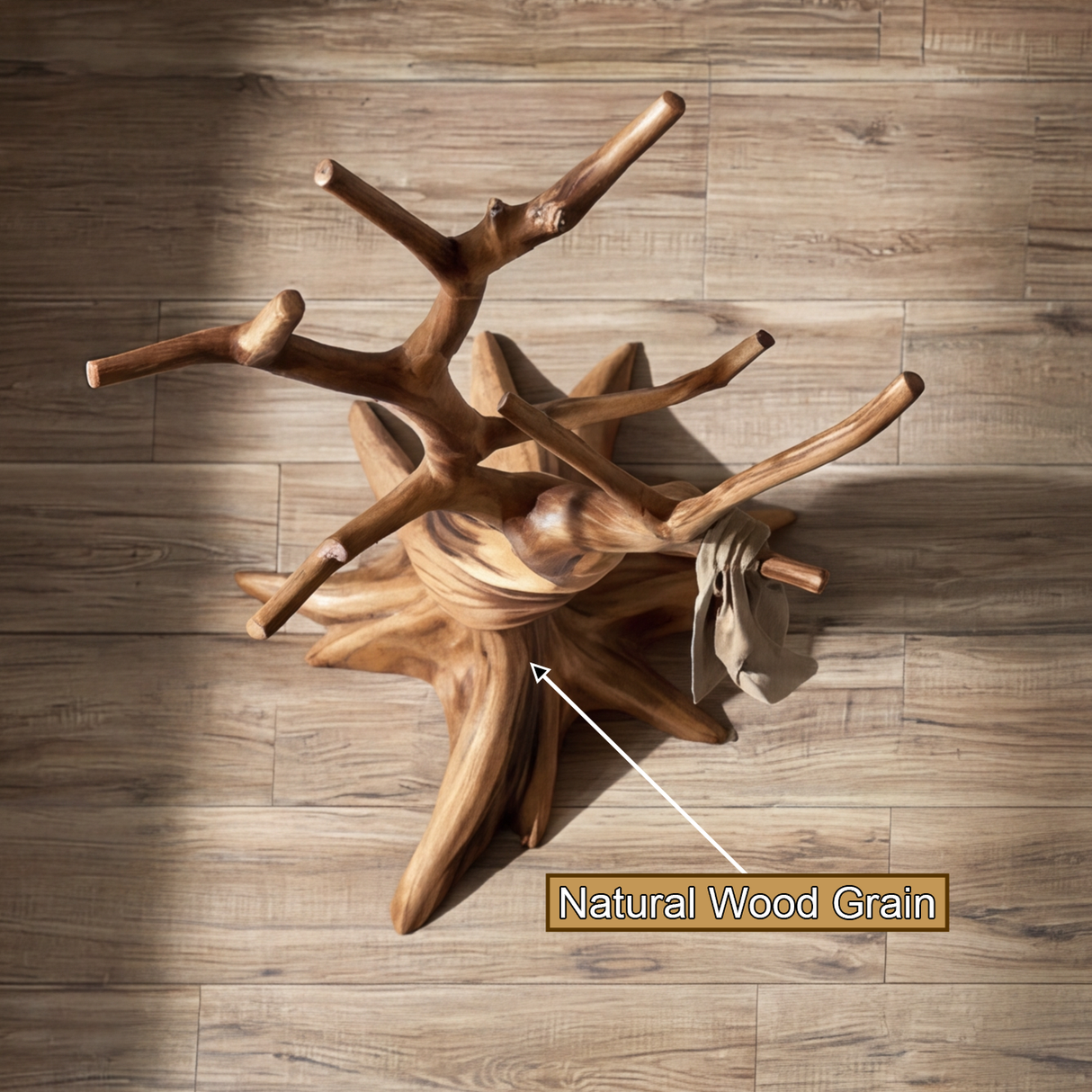 Eryndor Sculpted Solid Wood Tree Coat Rack - Timberustic Tree Coat Rack