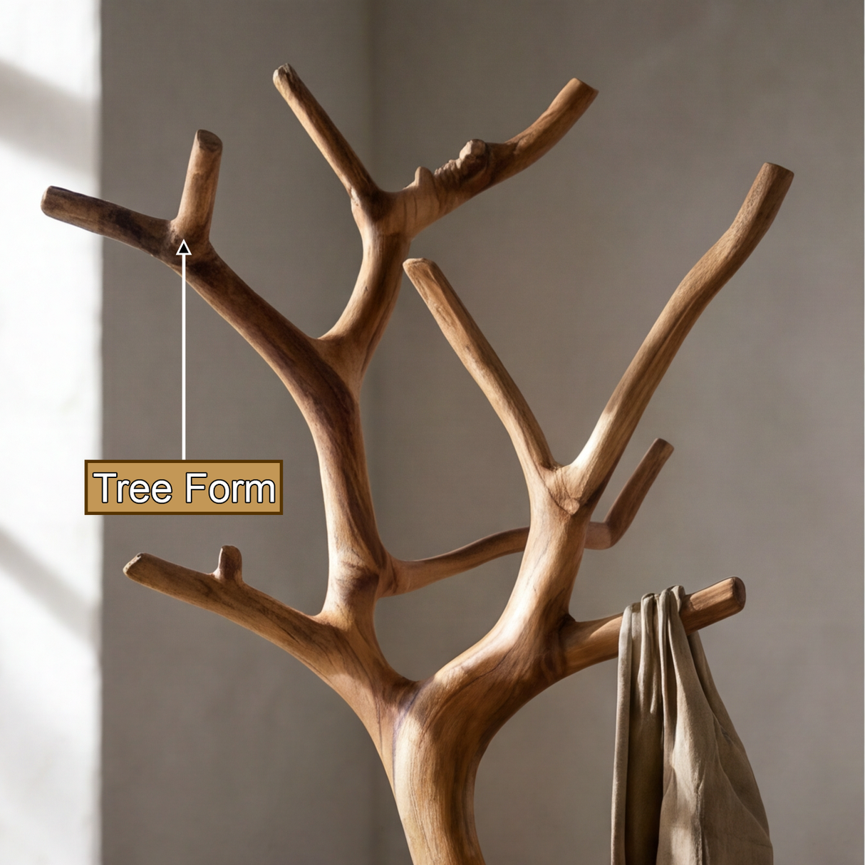 Eryndor Sculpted Solid Wood Tree Coat Rack - Timberustic Tree Coat Rack