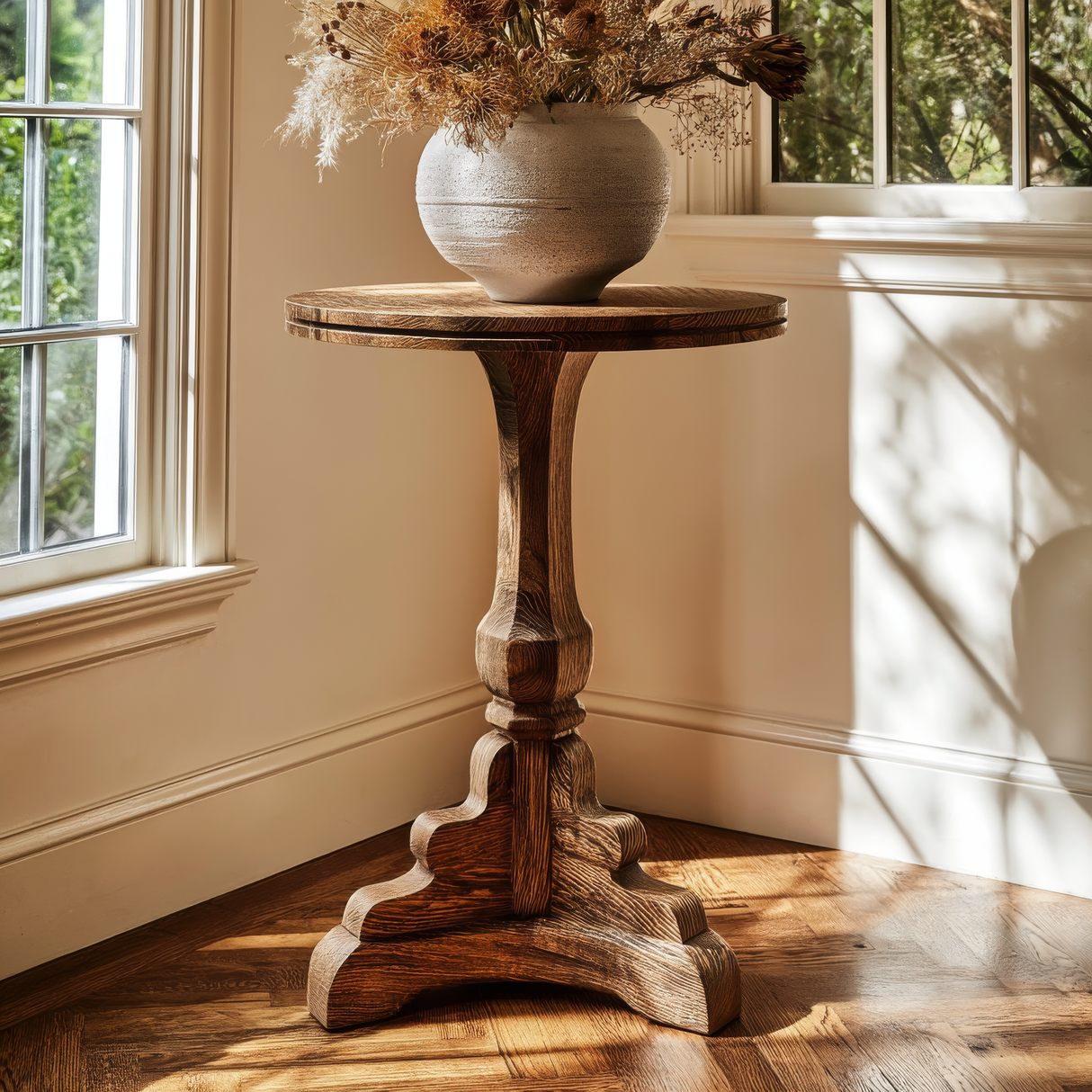 Eryndor Solid Wood Pedestal Stand - Timberustic Pedestal Stand