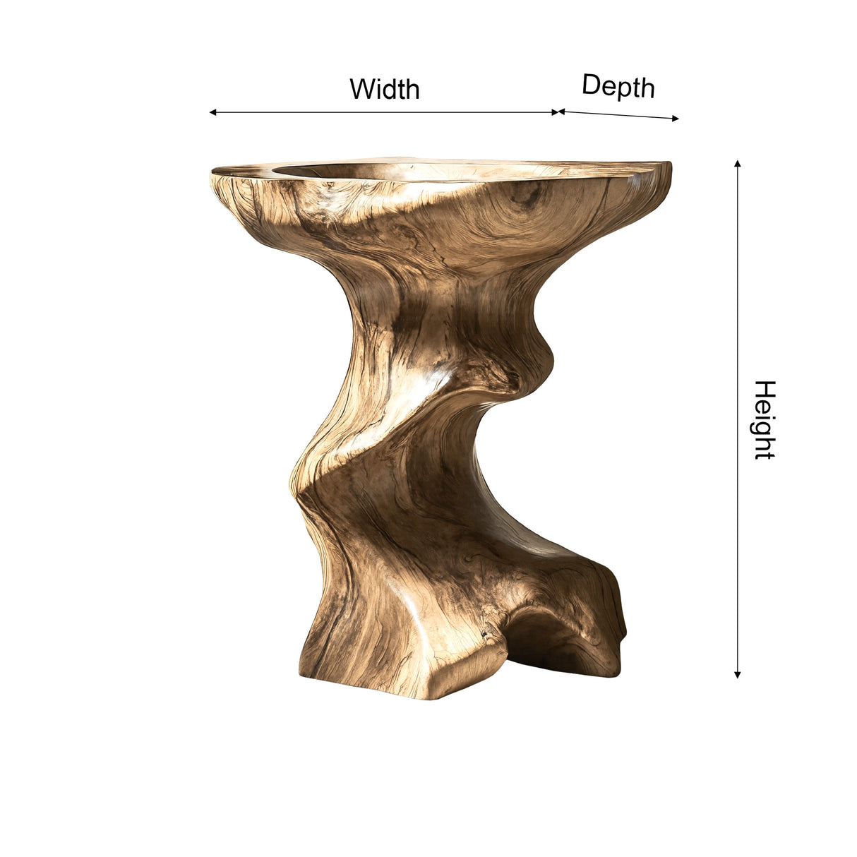 Eryon Sculpted Solid Wood Pedestal Sink - Timberustic Pedestal Sink