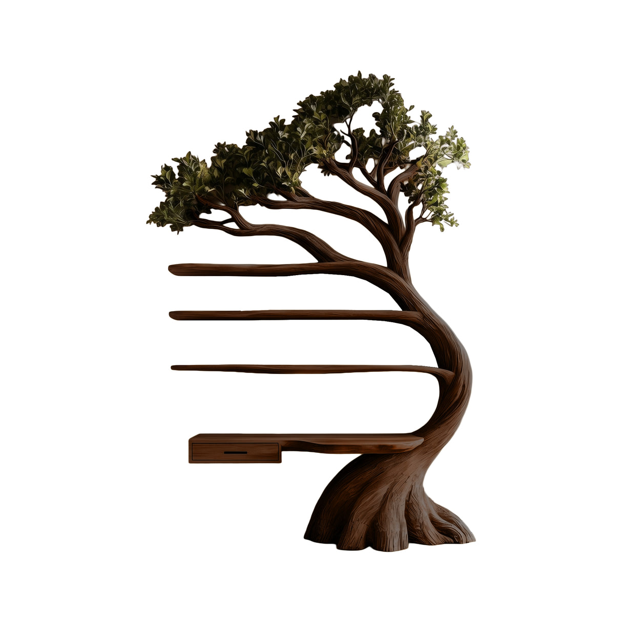 Evermere Handcrafted Solid Wood Tree Bookshelf