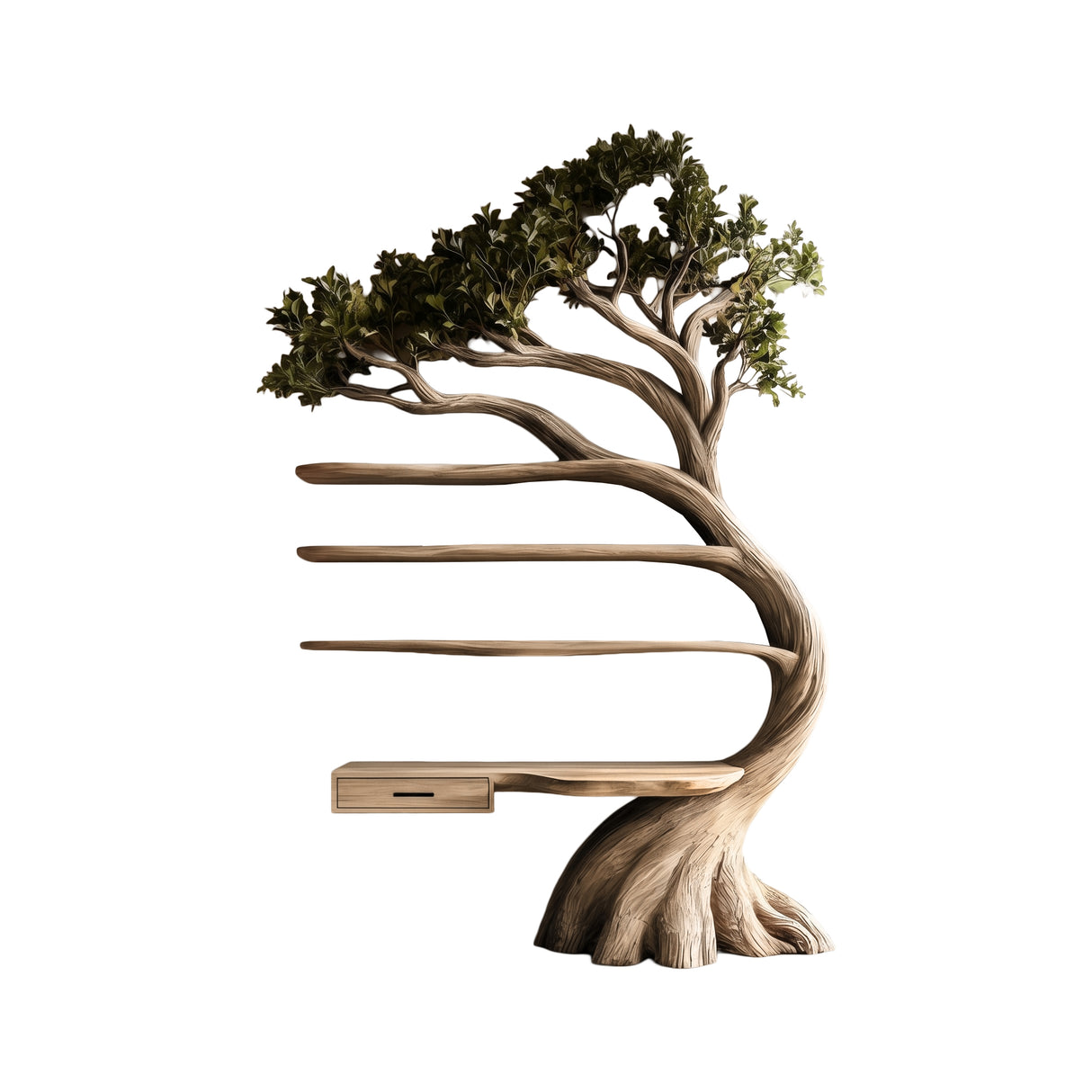 Evermere Handcrafted Solid Wood Tree Bookshelf