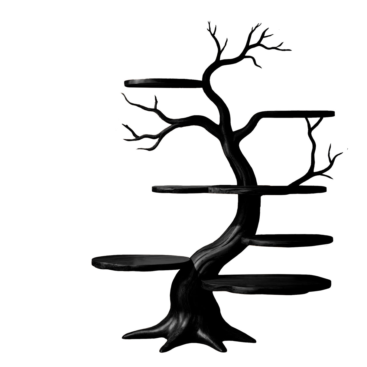 Everwood Sculpted Timber Tree Bookshelf Black - Timberustic Tree Bookshelf