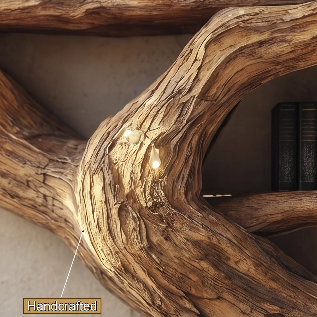Everwyn Sculpted Solid Wood Tree Bookshelf - Timberustic Tree Bookshelf