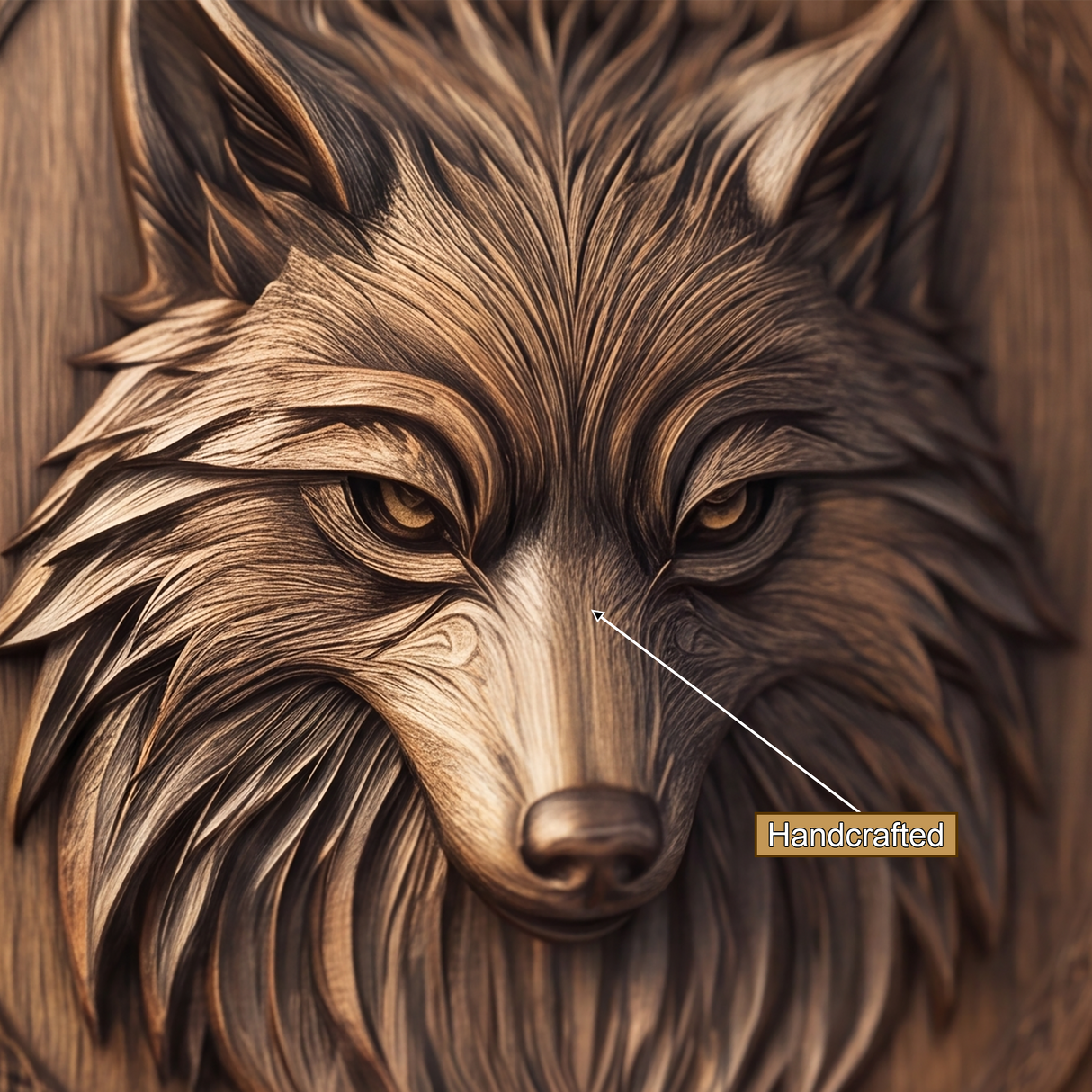 Fenrir Sculpted Solid Wood Wolf Spirit Single Door