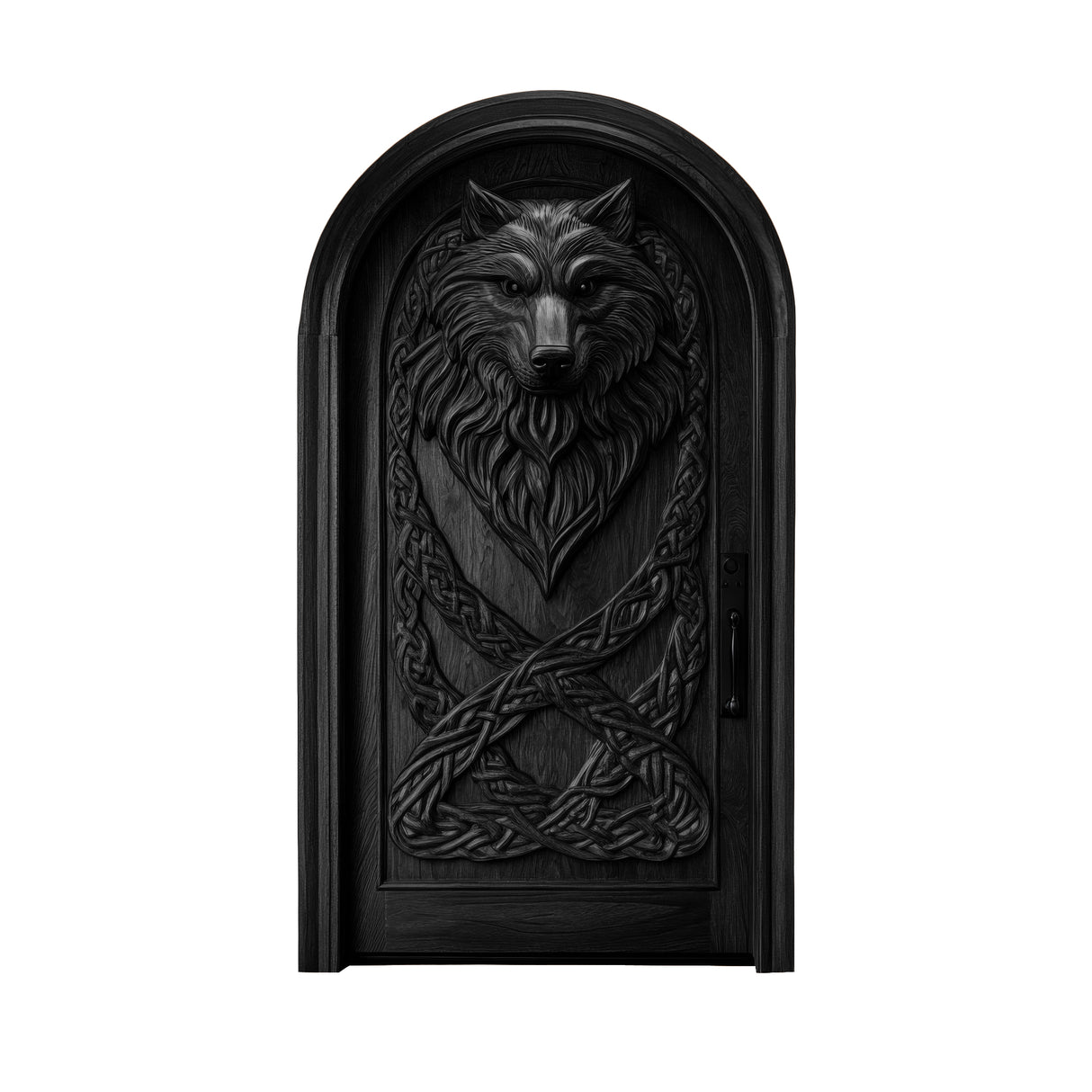 Fenrira Handcrafted Solid Wood Wolf Single Door
