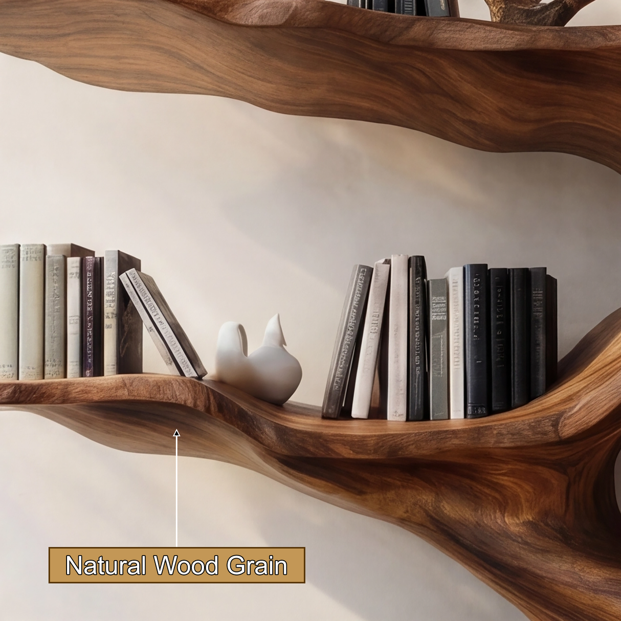 Floraryn Flow Handcrafted Blossom Live Edge Tree Bookshelf - Timberustic Tree Bookshelf