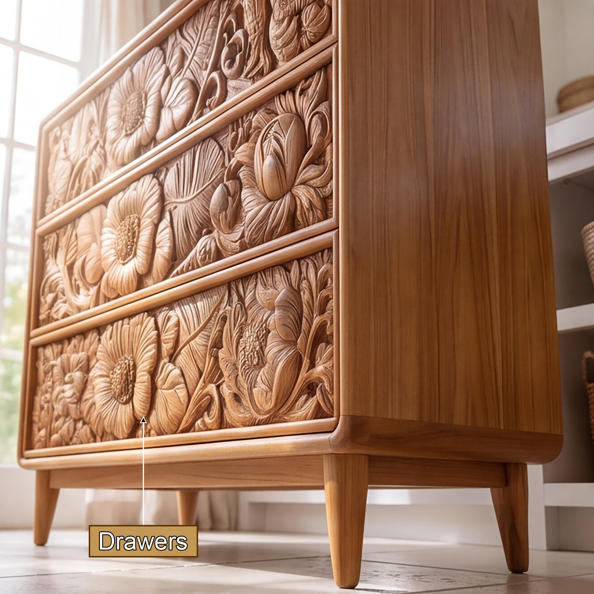 Floravelle Handcrafted Solid Wood Sideboard Cabinet SPA254542 - Timberustic Sideboard Cabinet