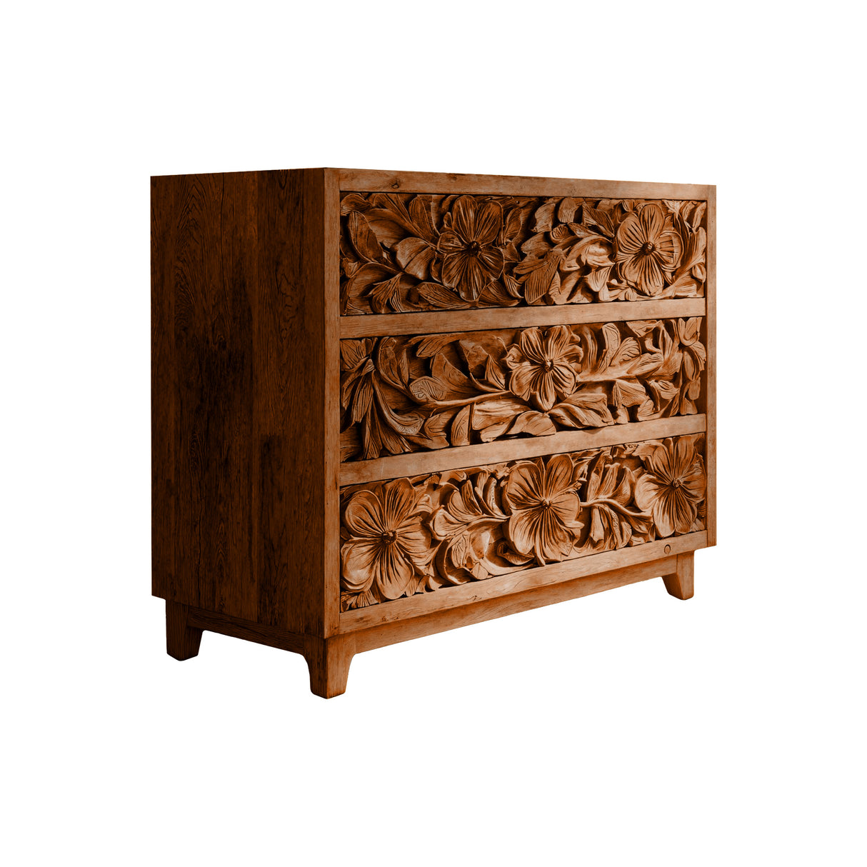 Florayne Hand-Carved Solid Wood Sideboard Cabinet Brown - Timberustic Sideboard Cabinet
