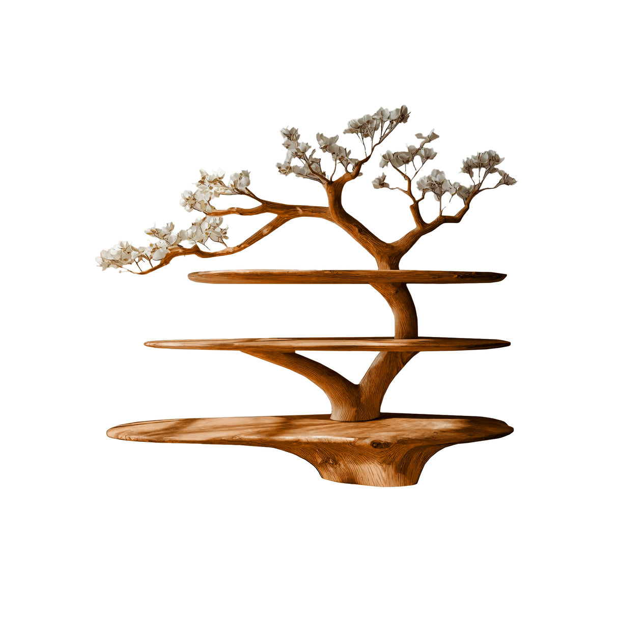 Florentis Sculptural Live Edge Solid Wood Tree Bookshelf Brown - Timberustic Tree Bookshelf
