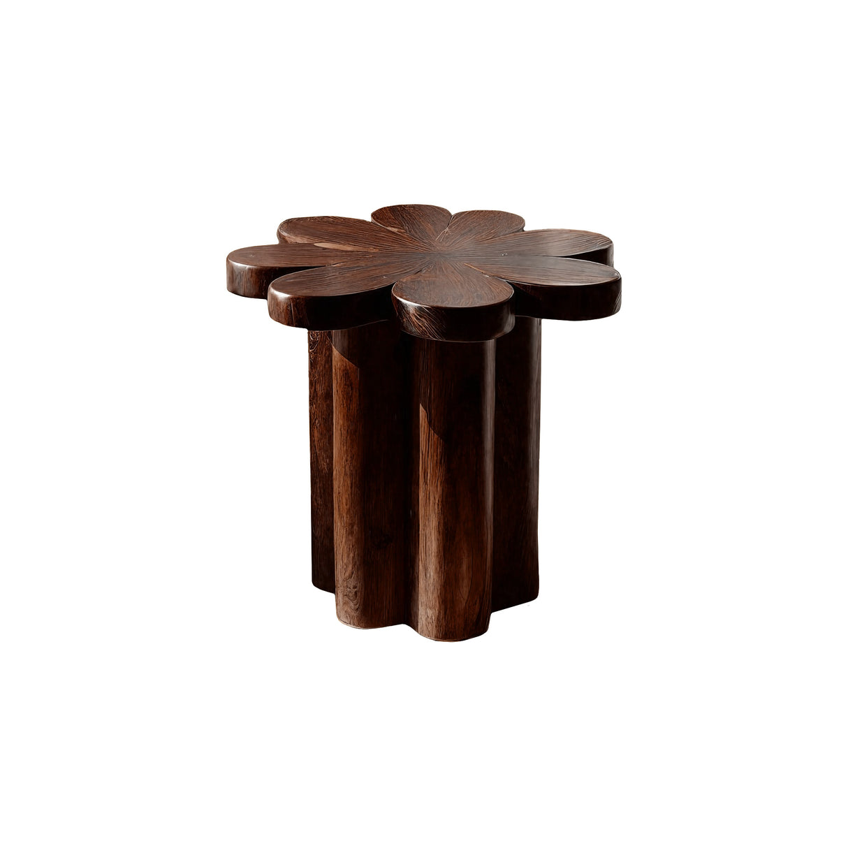 Florin Sculpted Solid Wood Side Table Dark Walnut - Timberustic Side Table