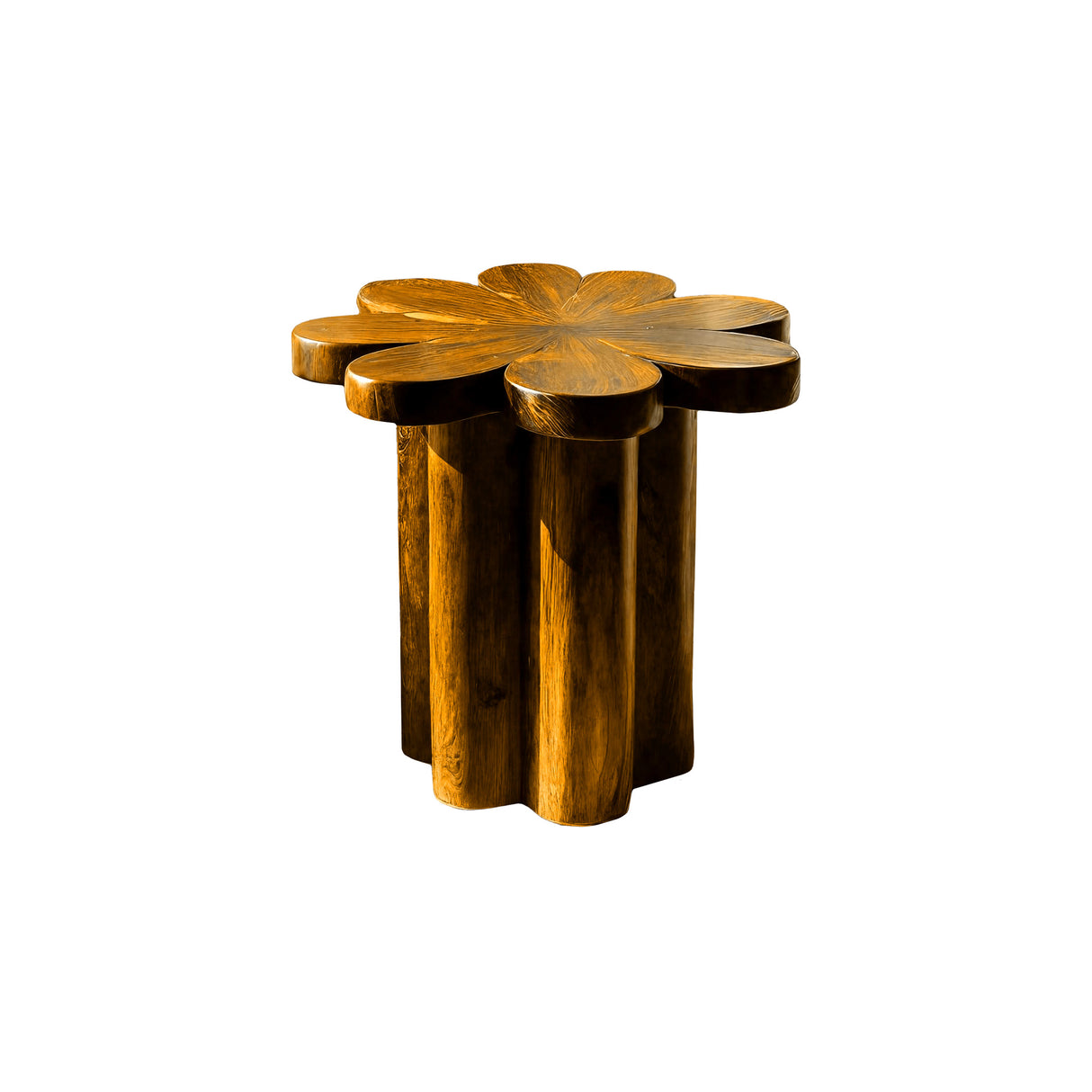 Florin Sculpted Solid Wood Side Table