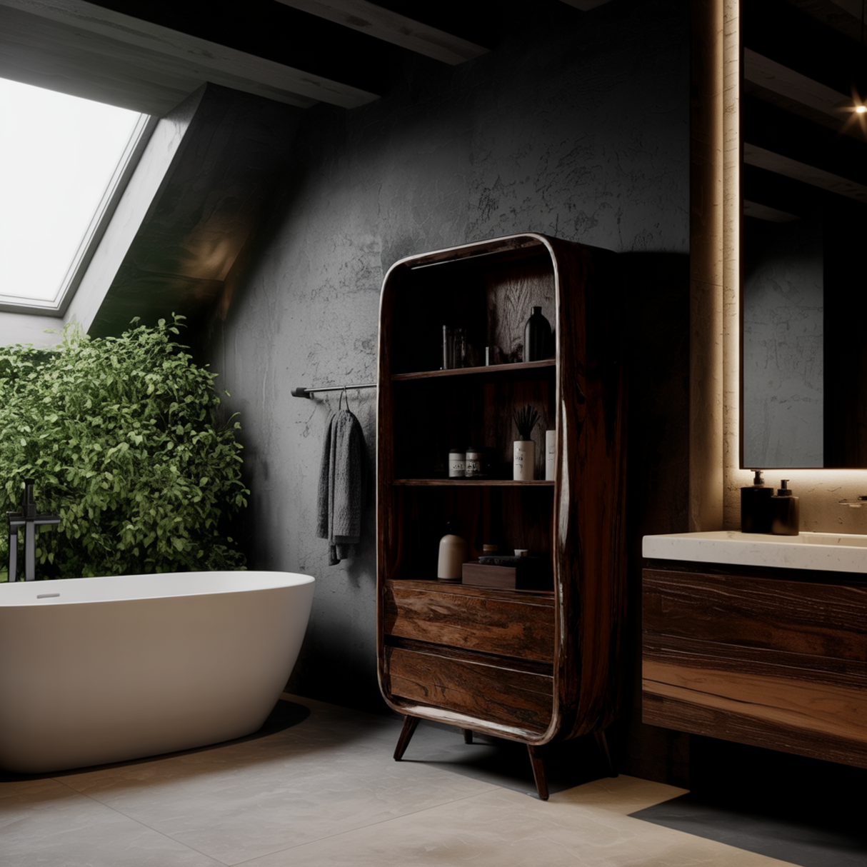 Flowarc Solid Wood Bathroom Cabinet