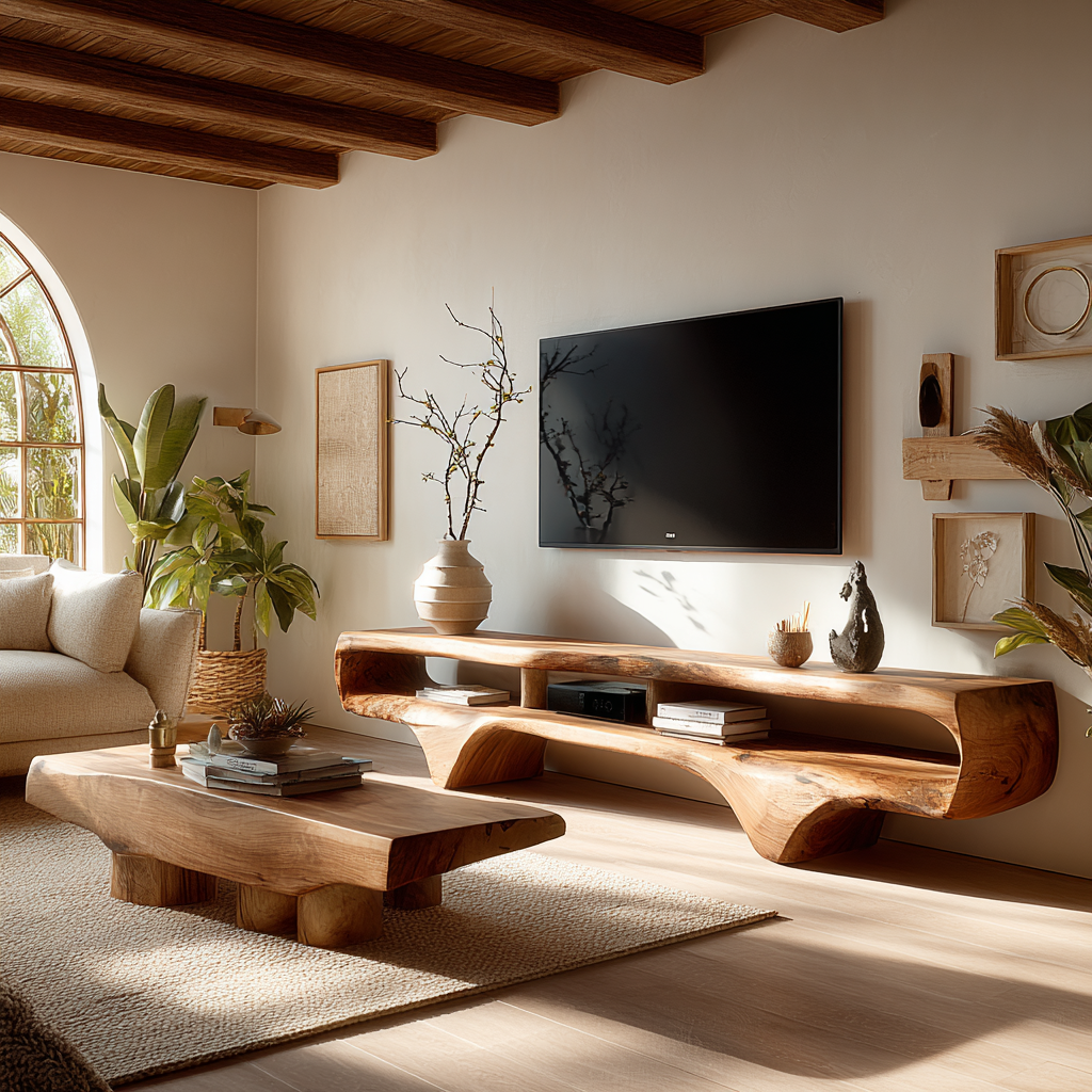 Flowcrest Solid Wood TV Console