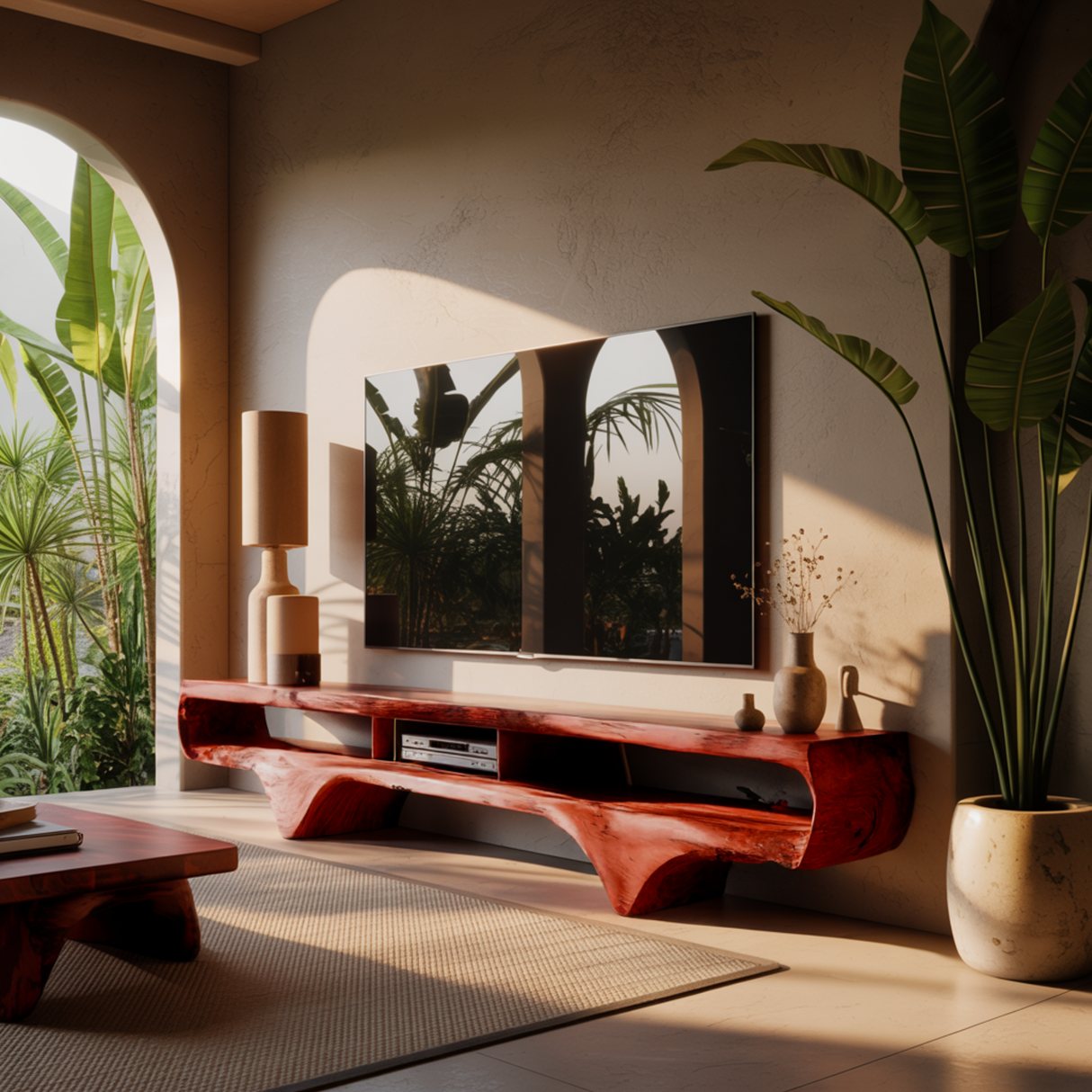 Flowcrest Solid Wood TV Console