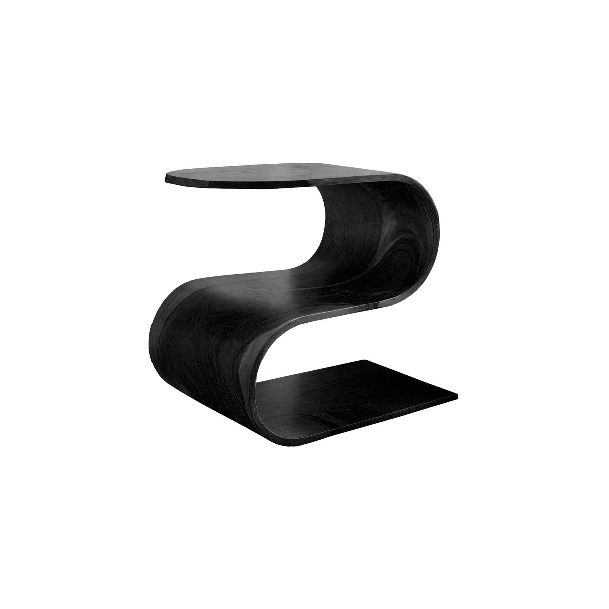 Flowcurve Handcrafted Solid Wood Side Table Black - Timberustic Side Table