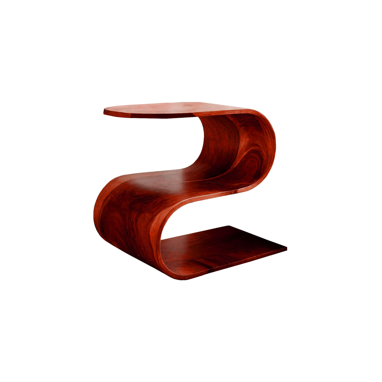 Flowcurve Handcrafted Solid Wood Side Table Mahogany - Timberustic Side Table