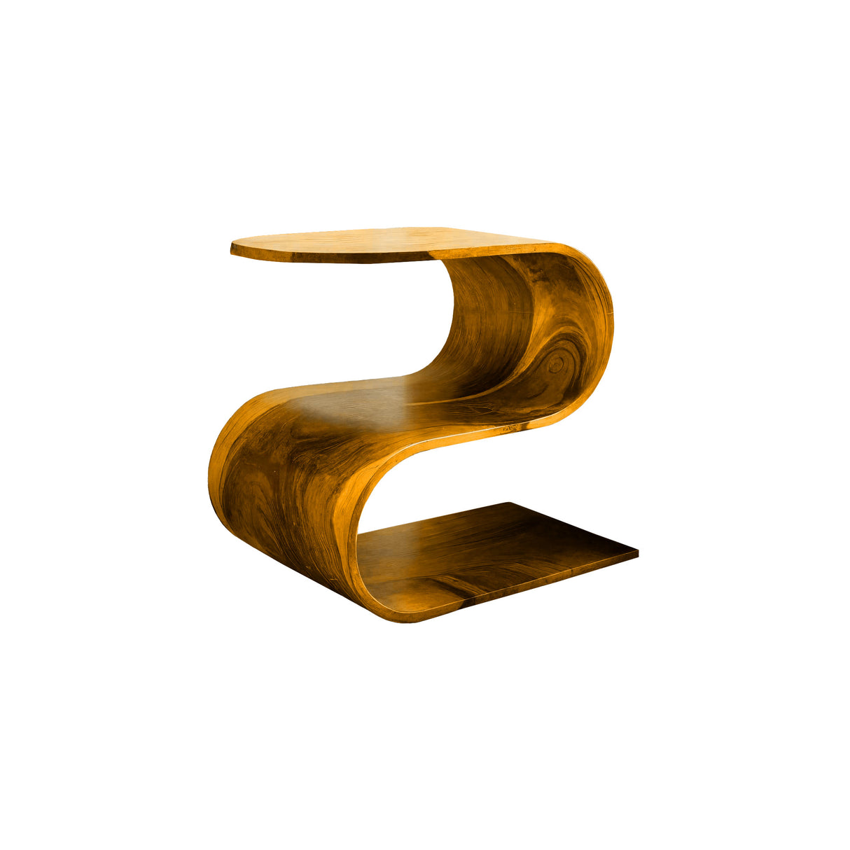 Flowcurve Handcrafted Solid Wood Side Table Teak - Timberustic Side Table