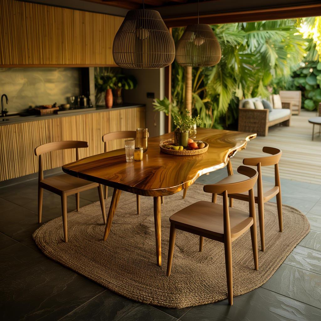 Flowedge Live Edge Solid Wood Dining Table - Timberustic Dining Table