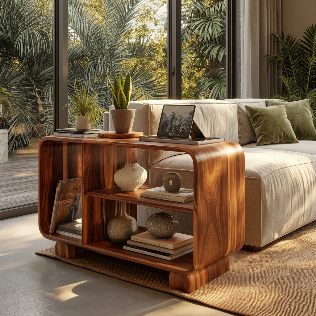 Flowform Solid Wood Side Table Console